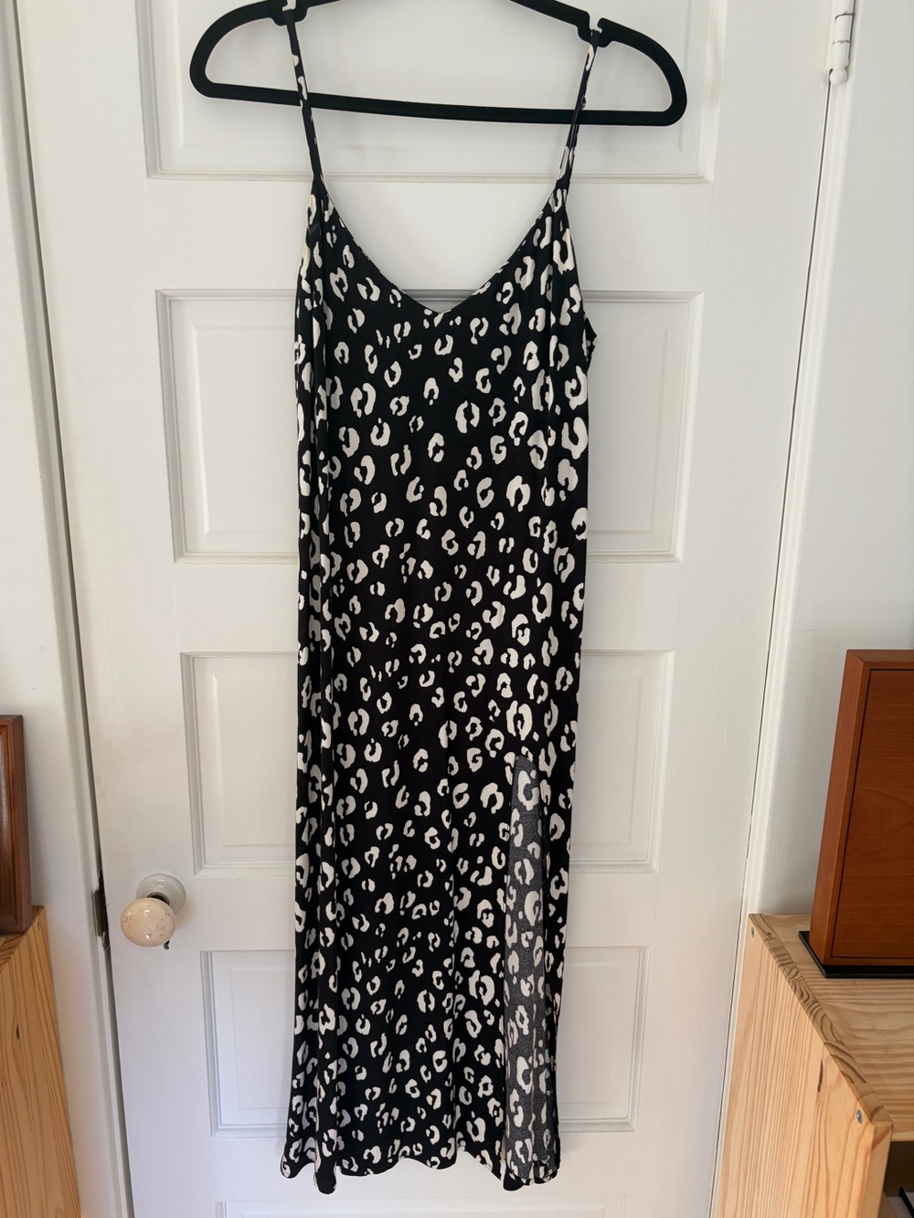 Reformation Crimini Dress in Black & White Leopard